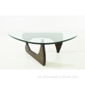 Muebles modernos Triangle Glass Wood Mesa de café Noguchi